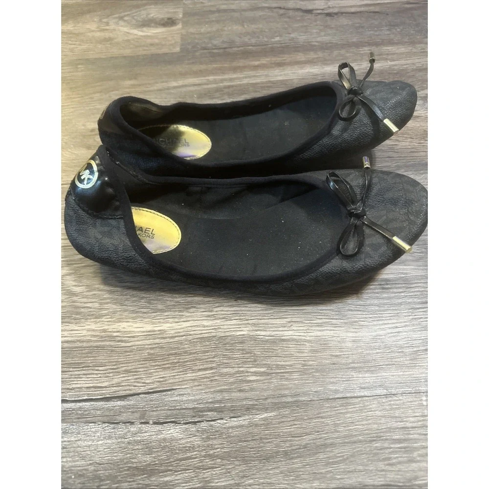 Michael Kors Women's Flat  Shoes   Melody Ballet‎ Signature Black Size 7.5